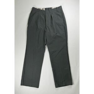 Vintage Military Wool Pants Grey Wide Leg Button Fly Black Piping Size 76-42